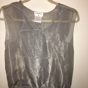 CHANEL Tops - Vintage CHANEL sheer hoodie vest CHANEL Tops - Vintage CHANEL sheer hoodie vest